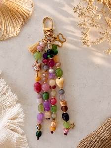 Fashion Embroidery Beaded Keychain Handmade Beaded <b>Bag</b> <b>Charm</b> for Women - Product Image 4