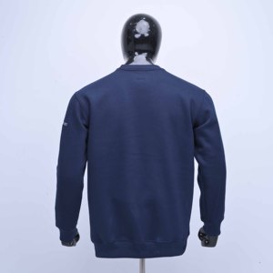 Premium Quality Custom Logo Manufacturers Blue Cotton Fleece With Front Chenille Embroidery Full Sleeves Sweatshirt For <b>Mens</b> - Product Image 5