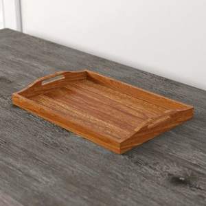 Bandeja rectangular de madera, tabla de servir premium, accesorio de cocina duradero, perfecto para servir comida, desayunos, refrigerios y decoración. - Product Image 1