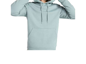 Sudadera con Capucha para Hombre, Color Sólido, Informal, para Otoño, Azul Claro, Manga Larga, 100% Algodón, Felpa, Venta al Por Mayor - Product Image 4