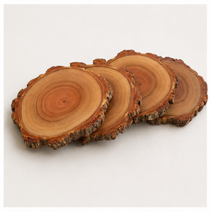 Premium Handcrafted Wood <b>Log</b> Coasters With Natural Bark Edge Eco-Friendly Heat Resistant Rustic Wood Slices For Home Restaurant - Product Image 2