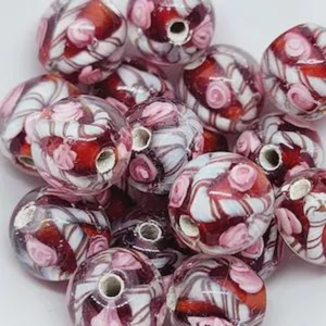 TAGB Wholesale Indian Handicrafts Handmade Lampwork Glass <b>Beads</b> Bulk Oval Spacer <b>Beads</b> for Fashion Jewelry Manufacturing - Product Image 4