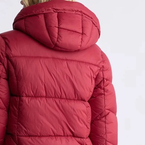 Cropped Quilted <b>Womens</b> Down <b>Jacket</b> Stand Collar Zip Up Winter <b>Puffer</b> Coat <b>Long</b> Sleeve Warm Wholesale Outerwear - Product Image 5