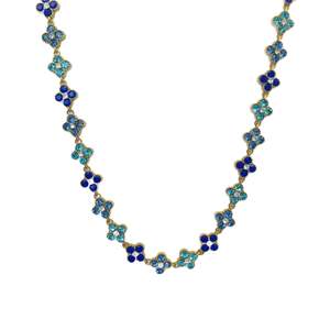 YE650-S470-9625-4 Women's Gold Plated Crystal <b>Statement</b> <b>Necklace</b> with Flower Design for Everyday Wear - Product Image 1