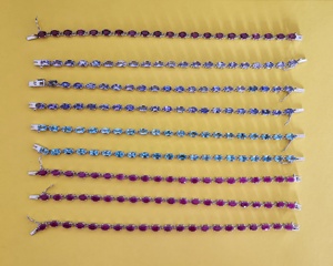 Genuine Tanzanite Gemstone 925 Sterling <b>Silver</b> Tennis Bracelets Unique Handmade Bracelets for Gift - Product Image 6
