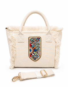 Bolso de mano de lujo personalizado, tejido a mano, de paja, con abalorios de conchas de cauri, bolso de playa de rafia con flecos y correa cruzada para mujer - Product Image 2
