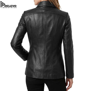 Men's <b>Slim</b> <b>Fit</b> Leather Quilted <b>Jacket</b> Stand Collar Zipper Front Eco-Friendly Worsted Fabric High Street Style Winter Workwear - Product Image 2