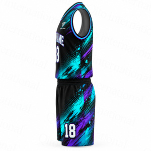 Maillot et short de basketball personnalisés, tissu anti-humidité, débardeur, maillot pour équipes de basketball AAU - Product Image 2