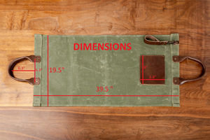 Grand sac de transport pour bois de chauffage en toile cirée imperméable avec poignée en cuir, porte-bûches et porte-bois en cuir - Product Image 4