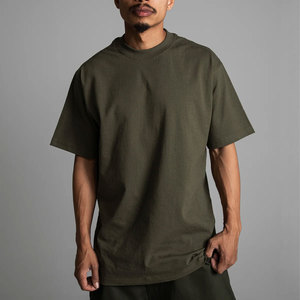 T-shirt en coton épais à col rond pour homme, coupe ample, avec logo imprimé en sérigraphie sur le devant, 220g, marque privée Shaka Wear - Product Image 2