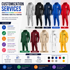 Ensemble de survêtement en molleton technique personnalisé pour homme, avec sweat à capuche zippé et pantalon de jogging, fabricant OEM ODM de tenues de sport et d'entraînement - Product Image 3