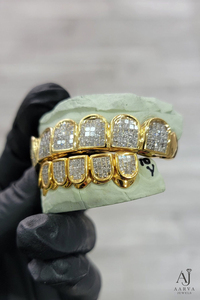 Custom Iced Out Moissanite Grillz Gold Plated 925 Sterling <b>Silver</b> Dental <b>Grills</b> Hip Hop Teeth Jewelry - Product Image 3