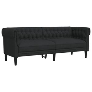 Juego de Sofás de Madera Maciza, Duradero, con Tapicería de Poliéster Negro, para Sala de Estar, Elegante y Resistente - Product Image 5