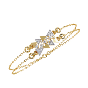 Pulsera de Diamantes Geométricos con Cadena de Eslabones, Joyería de Lujo para Mujer, Corte Triangular, Engaste de Puntas, Uso Diario - Product Image 1