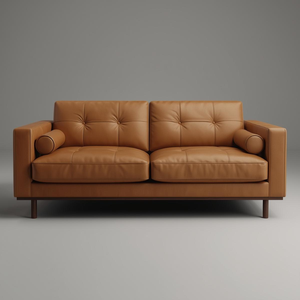 Canapé deux places en cuir de vachette de qualité supérieure, style moderne du milieu du siècle, capitonné, fabricant en gros du Vietnam pour meubles de salon à domicile - Product Image 2