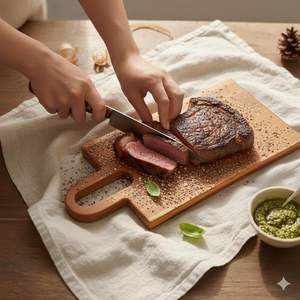 Tabla de Cortar de Madera Gruesa Personalizada de Forma Rectangular para Uso en la Cocina, No Tóxica, Fácil de Limpiar, Apta para Lavavajillas a un Precio Razonable - Product Image 5