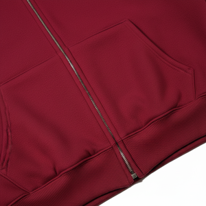 Conjunto Premium de Sudadera con Capucha y Cremallera Oversize Color Granate y Pantalones Jogger - Ropa Urbana de Lujo - Product Image 3