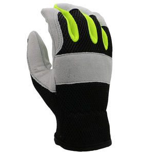 Anti-vibration New Latest Design Customized Color Driver Working Gloves High Quality <b>Cow</b> Split Leather Safety Driving Gloves - Product Image 3