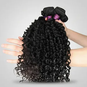 Remy <b>Hair</b> <b>Curly</b> Weave Natural Black Human <b>Hair</b> Extensions 100% Virgin <b>Hair</b> Remy Bulk <b>Hair</b> Customize Size - Product Image 3