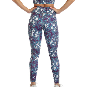 Leggings imprimés à taille haute et longueur intégrale avec motif étoile, en tricot extensible, spandex, polyester, leggings sportifs pour femmes, toutes saisons - Product Image 3