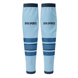 Men Light Blue <b>Black</b> Hockey <b>Socks</b> Polyester Sports Athletic Long <b>Socks</b> Team Uniform Match Training Wear Performance Clothing - Product Image 2