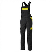 Combinaison de travail ignifuge en coton noir pour homme avec accents jaunes, sérigraphiée, sans coutures, pour l'extérieur, décontractée, toutes saisons