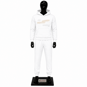 Conjunto Deportivo con Capucha Blanca, Sudadera y Pantalones Largos de Algodón, Color Sólido, Logotipo Digital Impreso en la Parte Delantera, Ropa de Otoño Personalizada - Product Image 1