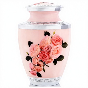 Urne funéraire en aluminium rose pour cendres humaines, urnes de crémation pour cendres d'adultes, urnes funéraires pour cendres d'adultes femmes - Product Image 1