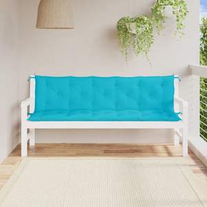 Ensemble de 2 coussins de banc de jardin turquoise - Product Image 1