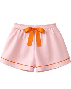 Light Pink Orange Satin Women Pajama Set Silk Sleepwear <b>Spaghetti</b> <b>Strap</b> Cami And Shorts Soft Luxury Nightwear Summer Lounge Set - Product Image 3