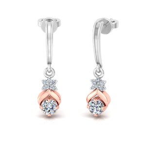 Minimalist Round Cut Lab Grown Diamond 10k,14K,18k Solid <b>Gold</b> <b>Dangle</b> <b>Earrings</b> for Gift Party & Anniversary Everyday Wear - Product Image 3