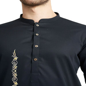 New Design Islamic Modest <b>Men's</b> <b>Thobes</b> Jubbah Solid Polyester Autumn Plus Size Long Sleeve Thermal Breathable Wholesale - Product Image 6