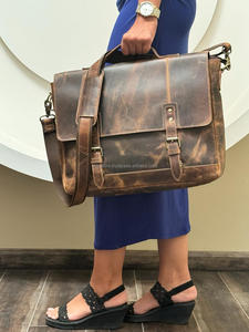 Premium Leather Satchel Office Laptop <b>Bag</b> Full Grain Leather Briefcase Messenger <b>Bag</b> for <b>Men</b> and Women Best Large Conductor <b>Bag</b> - Product Image 3