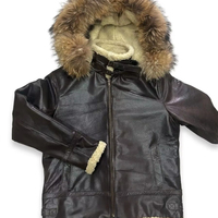 Veste bomber à capuche en cuir de vache véritable de qualité supérieure, avec capuche amovible, doublure en fausse fourrure, fermeture éclair, personnalisable pour homme