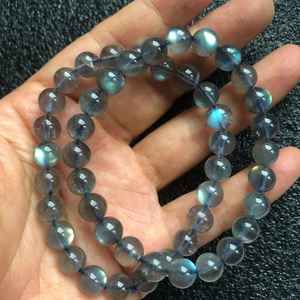 Cuentas redondas de labradorita con destellos arcoíris naturales, hebra exclusiva para la fabricación de joyas, suministros para manualidades DIY - Product Image 2