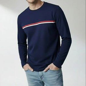 Camiseta de Manga Larga para Hombre SOSH, Cuello Redondo, 100% Algodón, Corte Regular, a Rayas - Product Image 1