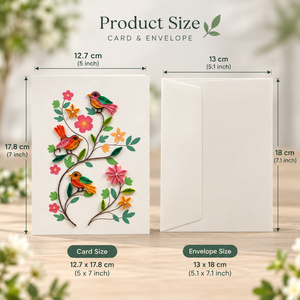 Tarjetas de Felicitación Hechas a Mano al por Mayor con Diseño de Aves y Jardín Floral, Papelería Artística de Alta Calidad del Fabricante - Product Image 2