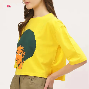 เสื้อครอปพิมพ์ลายตามสั่งสำหรับผู้หญิง สวมใส่ได้ทุกวันในช่วงฤดูร้อน คุณภาพพรีเมียม แขนสั้น เสื้อยืดครอปพิมพ์ลาย - Product Image 2