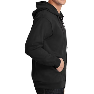 Sweat à capuche zippé streetwear surdimensionné pour homme, impression et broderie de logo personnalisés, 100% coton, service OEM ODM disponible - Product Image 5