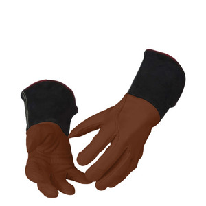 Gants de soudage TIG haute performance en cuir de chèvre et croûte de vache, résistants à l'abrasion, pour la lutte contre les incendies et la protection des mains et des bras lors du barbecue - Product Image 4