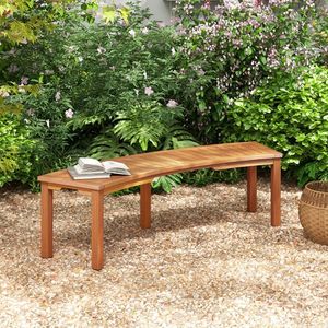 Banc de jardin incurvé en bois d'acacia avec assise à lattes pour foyer extérieur - Product Image 1