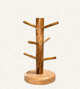 Space-Saving Wooden Coffee Mug Tree <b>Stand</b> For Kitchen Countertop Heavy Duty <b>Tea</b> Cup Rack & Mug Hanger Organizer Natural Wood - Product Image 6