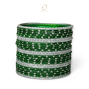 Nuevo Juego de Brazaletes Modernos de Acero Inoxidable Plateado con Circonitas para Mujer, Joyería de Moda India para Bodas, Fabricante de Joyería - Product Image 4