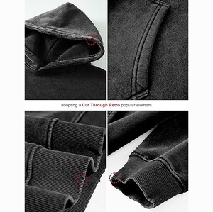 Nouveaux arrivages : sweats à capuche pour hommes en molleton épais, logo personnalisé, streetwear, pull-over, fabricant de vêtements OEM, vente en gros de sweats à capuche - Product Image 4