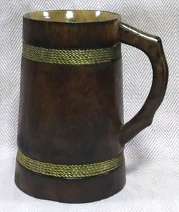 Eco-Friendly Polished Wooden Viking Mug with Hand Carved Engraving and Animal Design-Valentine's Day & Halloween Gift - Product Image 2