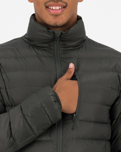 Chaqueta acolchada de lana de color liso con cremallera para hombre, estilo urbano, cuello alto, logotipo personalizado, gruesa y cálida, para invierno, venta al por mayor - Product Image 5