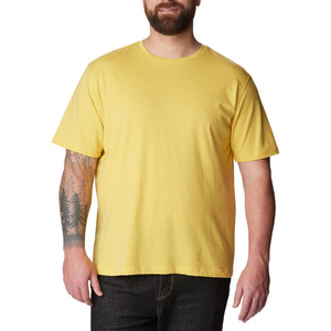 Camiseta de Manga Corta con Cuello Redondo Amarilla para Hombre, 100% Algodón, Ecológica, Clásica y Versátil, Color Sólido de Verano - Product Image 5