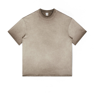 T-shirt Homme Oversize Effet Délavé Vintage Coton Lourd Coupe Ample Décontracté Streetwear Col Rond Qualité Supérieure Tissu Doux - Product Image 4