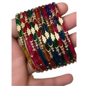 Ensemble de bijoux de mariage traditionnels indiens/pakistanais pour femmes, bracelets Chandni, nouveaux bracelets indiens Churi, ensemble de bracelets en verre colorés - Product Image 1