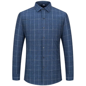 Camisa de Vestir Marrón Sólida para Hombre, Manga Larga, Cuello Abotonado, Algodón, Formal, Casual de Negocios, con Bolsillo en el Pecho - Product Image 2